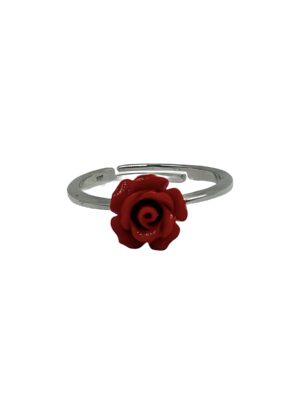 Anello con rosa rossa